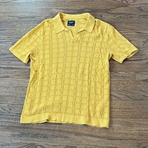 Abercrombie & Fitch mustard yellow sweater polo men’s size medium